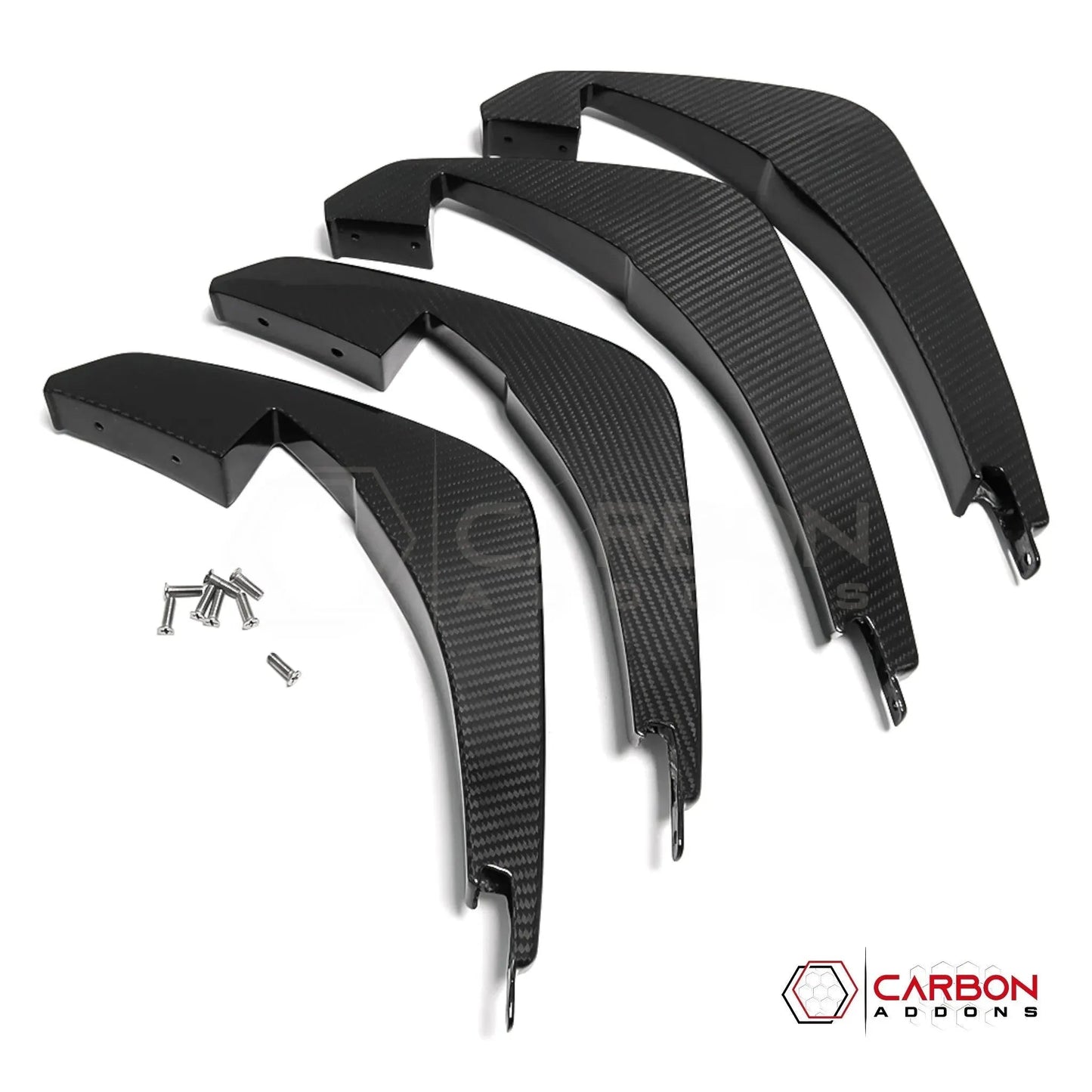 C8 Corvette Stingray Carbon Fiber Rear Diffuser Fins Add-On – Real Carbon Fiber Fin Accent Kit