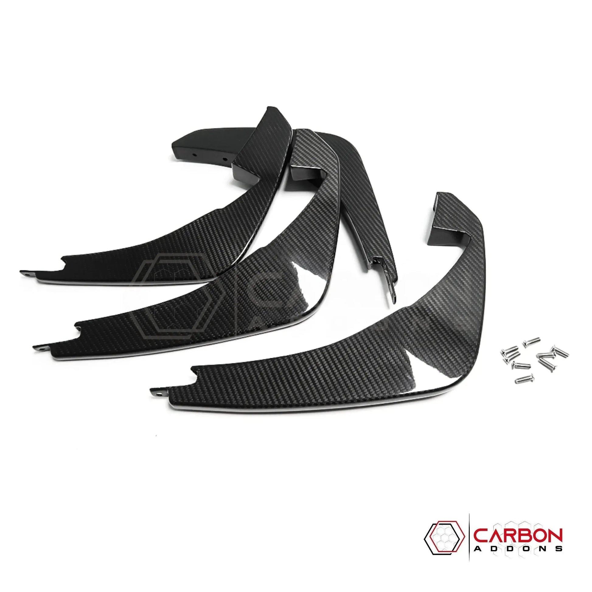 C8 Corvette Stingray Carbon Fiber Rear Diffuser Fins Add-On – Real Carbon Fiber Fin Accent Kit