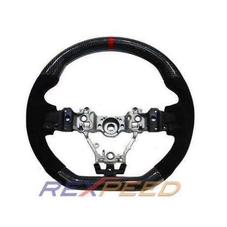 VAB WRX / STI Carbon Fiber & Alcantara w/ Red Line Steering Wheel - Rexpeed
